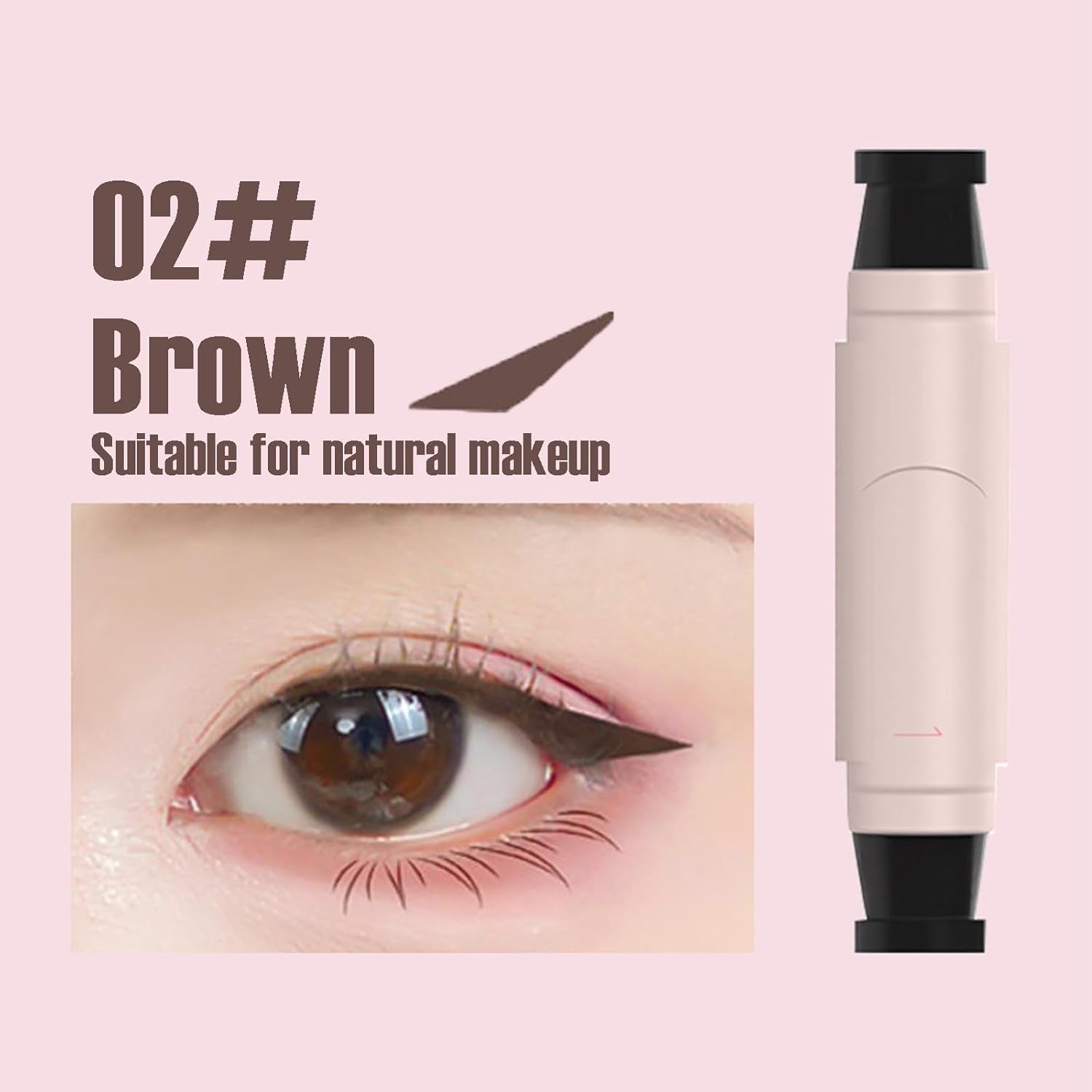 2PCS Gel Eyeliner Pencil Set, 2025 New Foldable Eyeliner Stamp for Perfect Wings, Waterproof Eyeliners Tool, Smudge Proof Eyeliners Pen for Beginners (Black+Brown)