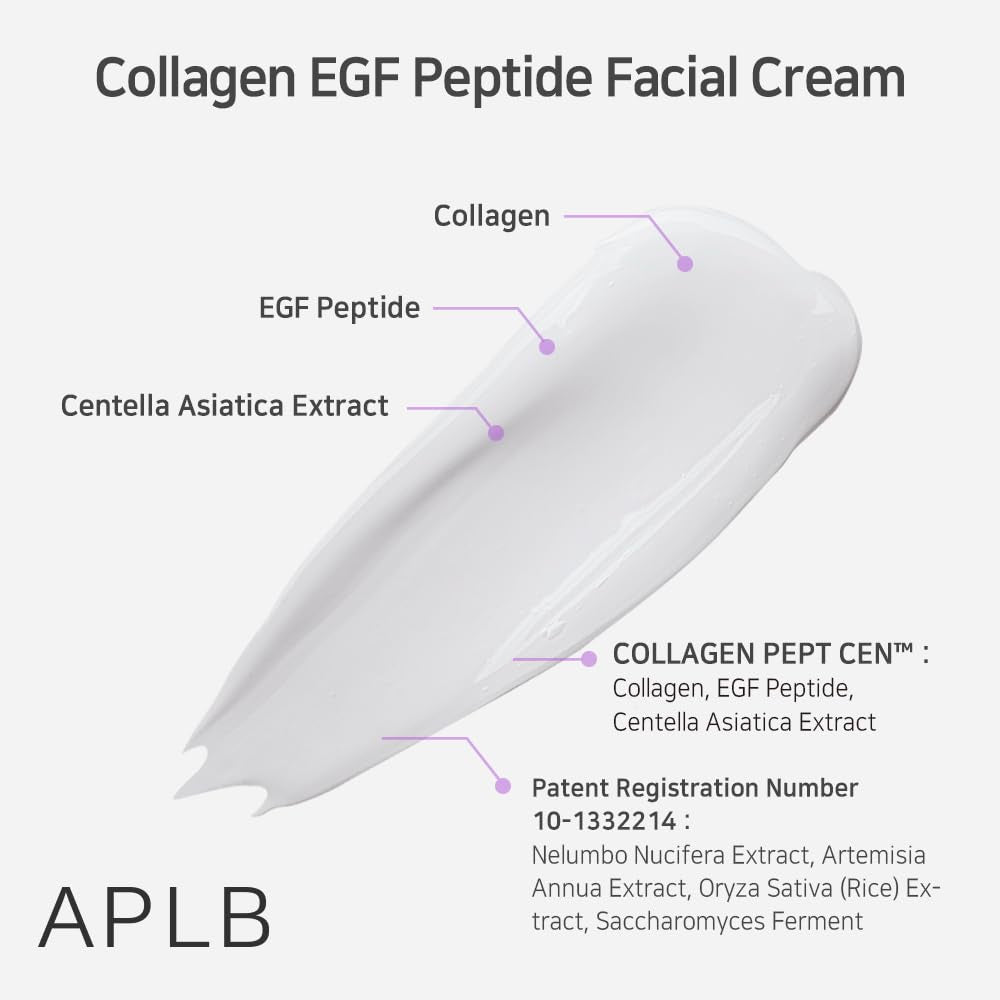 Collagen EGF Peptide Facial Cream | COLLAGEN PEPT CEN™ 29.4% 1.86 Fl.Oz/Korean Skincare, Elasticity Care, Deep Hydration, Revitalize for Gentle and Improve Skin Texture