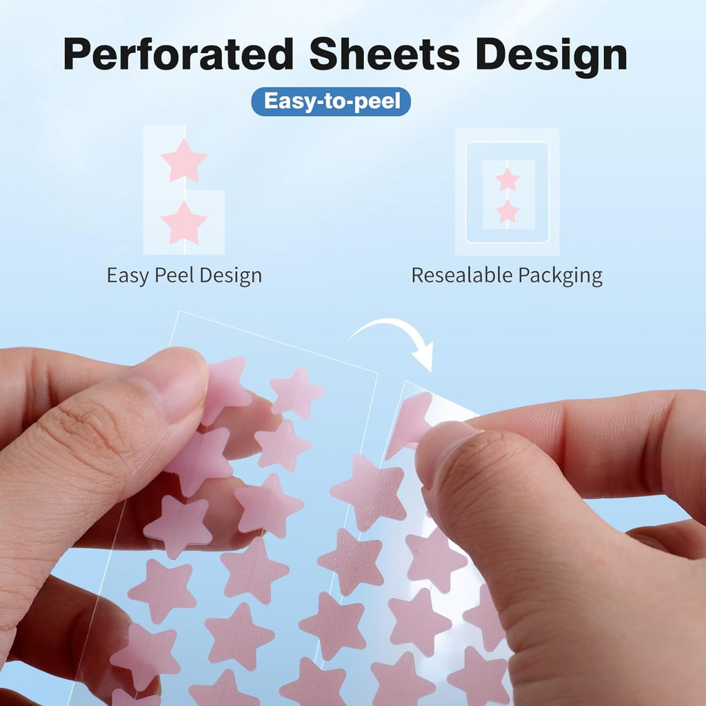 Pimple Patches for Face, Hydrocolloid Acne Patches, Cute Star Zit Covers, Colorful Spot Stickers with Tea Tree, Salicylic Acid & Cica Oil| 3 Sizes (10Mm, 12Mm & 14Mm) |200 Count