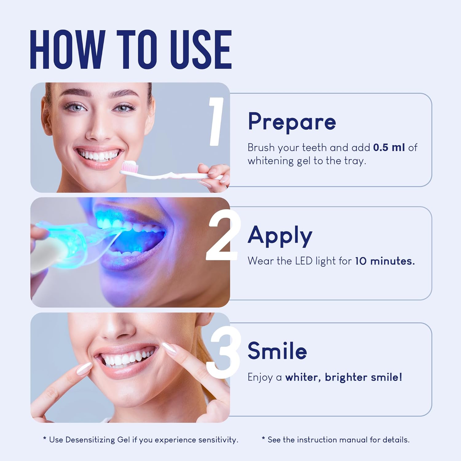 Teeth Whitening Kit with LED Light for Sensitive Teeth, 35% Carbamide Peroxide, Remineralizing Gel for Fast Results Mint