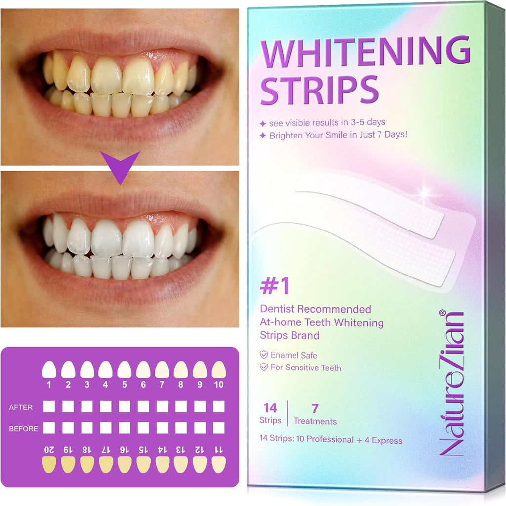 Teeth Whitening Strips,7-Day Whitening Strips,Sensitive Teeth Whitener,Enamel Safe for Whiter Teeth,Deep Stains Removal,Nstant Teeth Whitening without the Harm (14Pcs)
