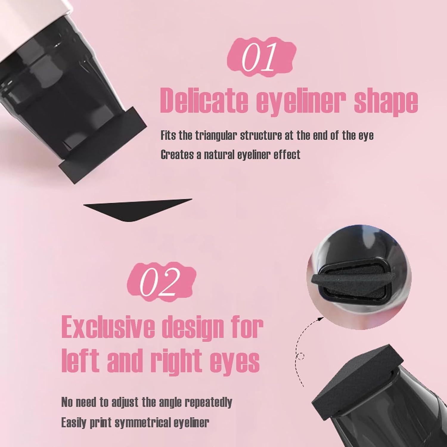 2PCS Gel Eyeliner Pencil Set, 2025 New Foldable Eyeliner Stamp for Perfect Wings, Waterproof Eyeliners Tool, Smudge Proof Eyeliners Pen for Beginners (Black+Brown)