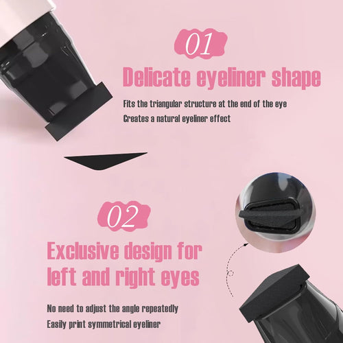 2PCS Gel Eyeliner Pencil Set, 2025 New Foldable Eyeliner Stamp for Perfect Wings, Waterproof Eyeliners Tool, Smudge Proof Eyeliners Pen for Beginners (Black+Brown)
