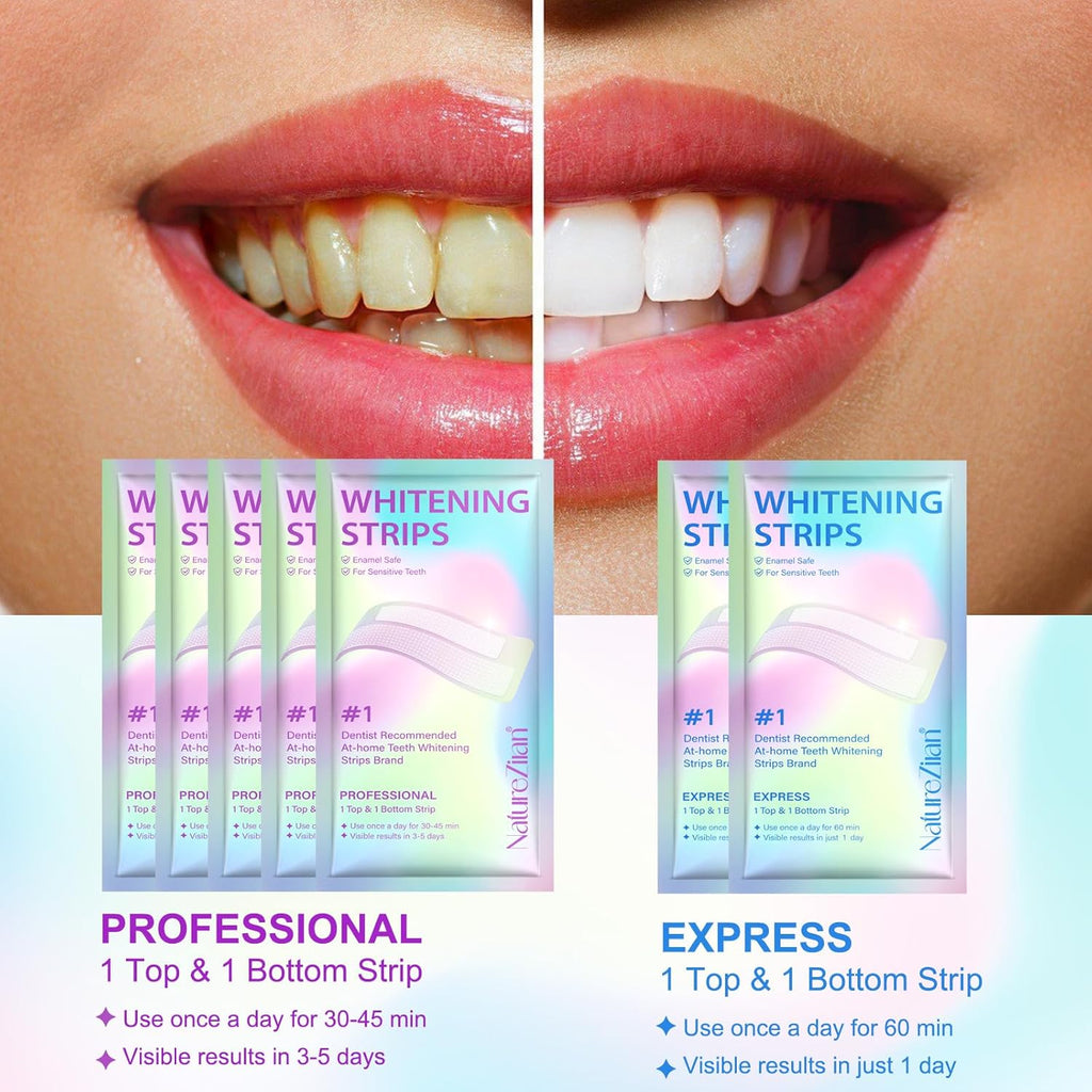 Teeth Whitening Strips,7-Day Whitening Strips,Sensitive Teeth Whitener,Enamel Safe for Whiter Teeth,Deep Stains Removal,Nstant Teeth Whitening without the Harm (14Pcs)