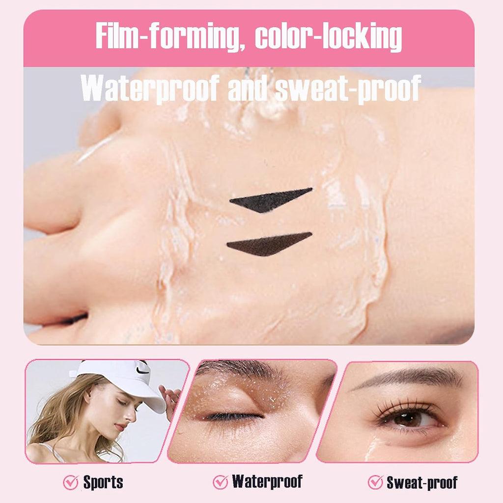 2PCS Gel Eyeliner Pencil Set, 2025 New Foldable Eyeliner Stamp for Perfect Wings, Waterproof Eyeliners Tool, Smudge Proof Eyeliners Pen for Beginners (Black+Brown)