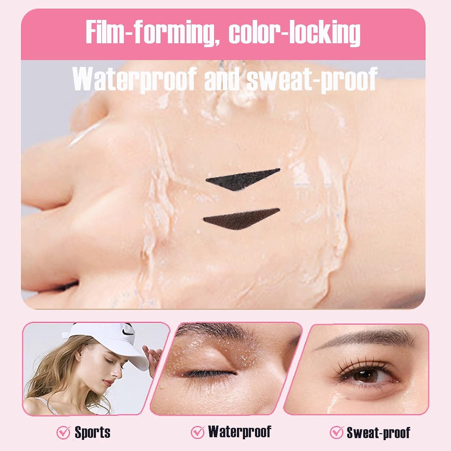 2PCS Gel Eyeliner Pencil Set, 2025 New Foldable Eyeliner Stamp for Perfect Wings, Waterproof Eyeliners Tool, Smudge Proof Eyeliners Pen for Beginners (Black+Brown)