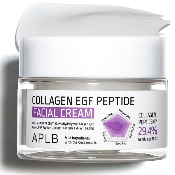 Collagen EGF Peptide Facial Cream | COLLAGEN PEPT CEN™ 29.4% 1.86 Fl.Oz/Korean Skincare, Elasticity Care, Deep Hydration, Revitalize for Gentle and Improve Skin Texture