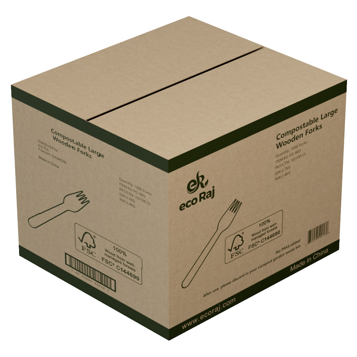 Compostable Wooden Fork, 1,000-Count